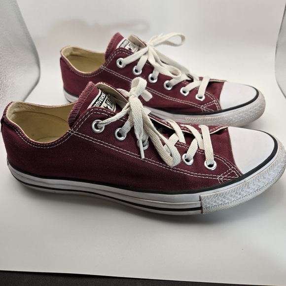 Converse Shoes - Converse Burgundy Low-Top Sneakers Womens Size 10 Mens Size 8